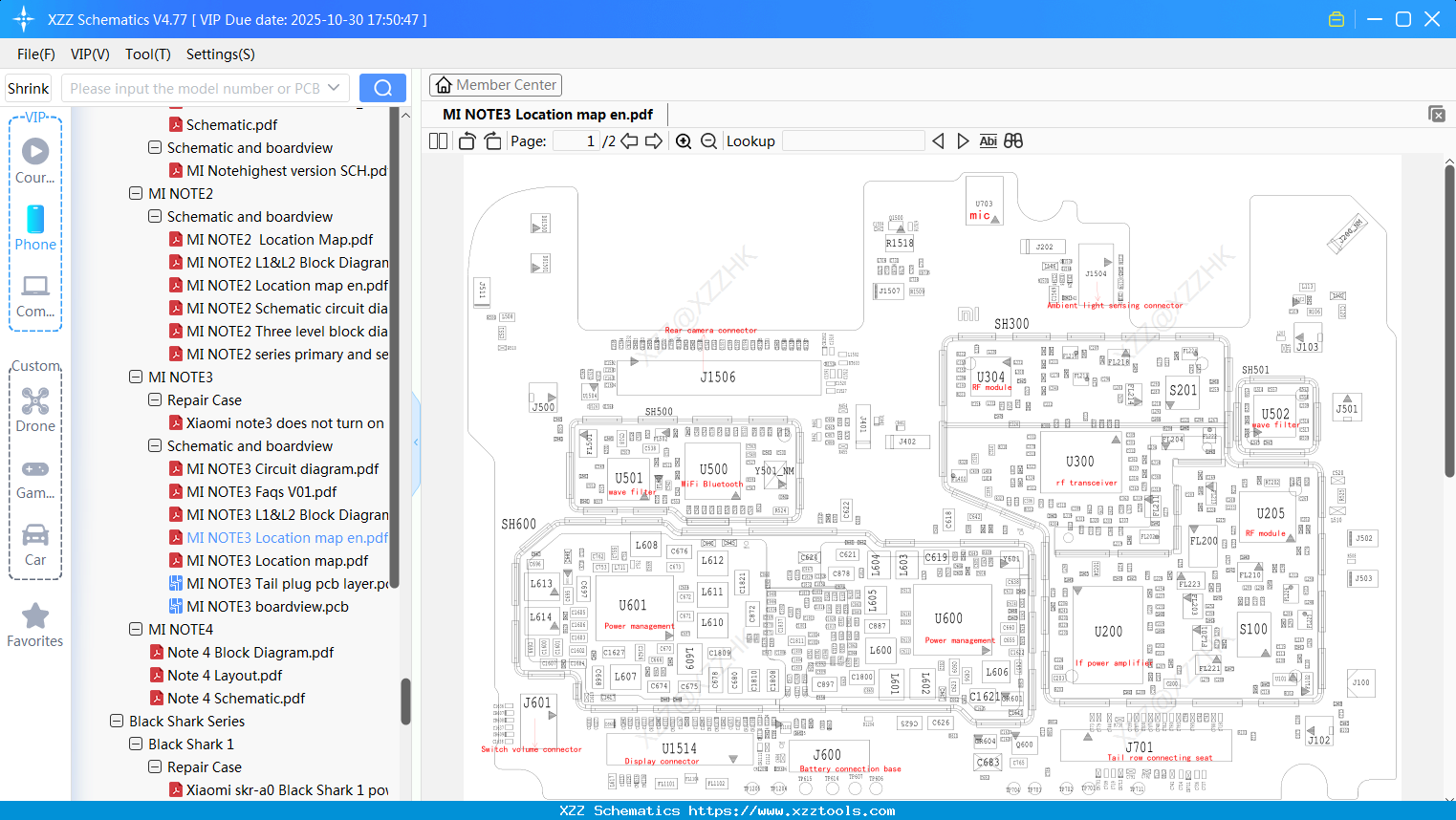 Xiaomi MI NOTE3 Location Map En